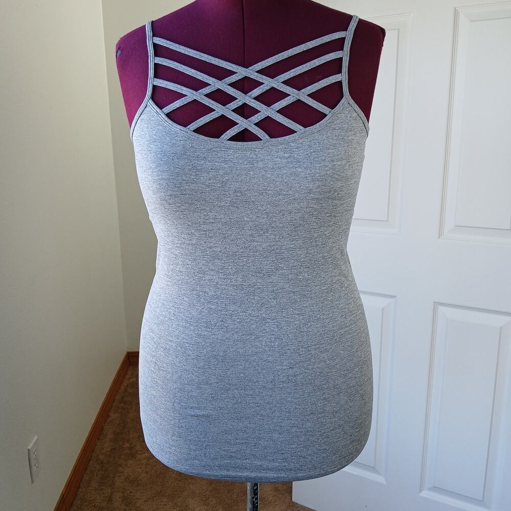 2X/3X Black Triple Criss-Cross Cami Zenana seamless plus sized camisole - Picture 2 of 10